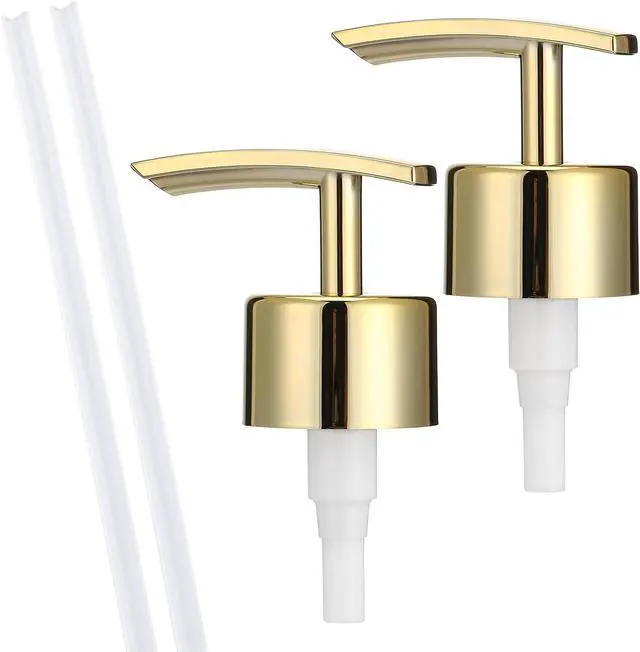 Main image of 2 Pack Gold Soap Dispenser Pump Replacement Top Dispenser Pumps Liquid Hand Soap Dispensers Refill Dispensers Soaps Pumps Replacement for Regular Lotion Hand Dish Soaps Glass Mouth Bottles