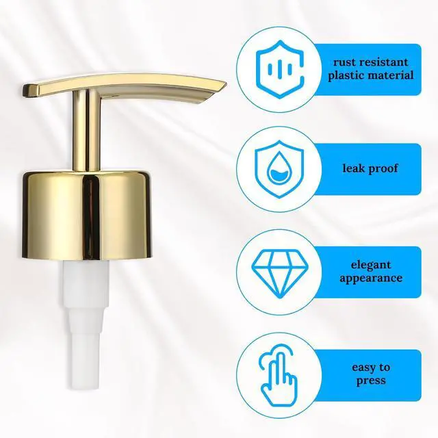 Alt view image 4 of 7 - 2 Pack Gold Soap Dispenser Pump Replacement Top Dispenser Pumps Liquid Hand Soap Dispensers Refill Dispensers Soaps Pumps Replacement for Regular Lotion Hand Dish Soaps Glass Mouth Bottles