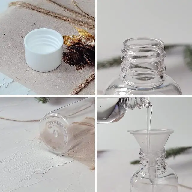 Alt view image 3 of 7 - 4pcs Travel Bottles,80ml Refillable Clear Empty Plastic Travel Size Containers Bottles with Screw Lids for Toiletries,Soap,Shampoo and Conditioner