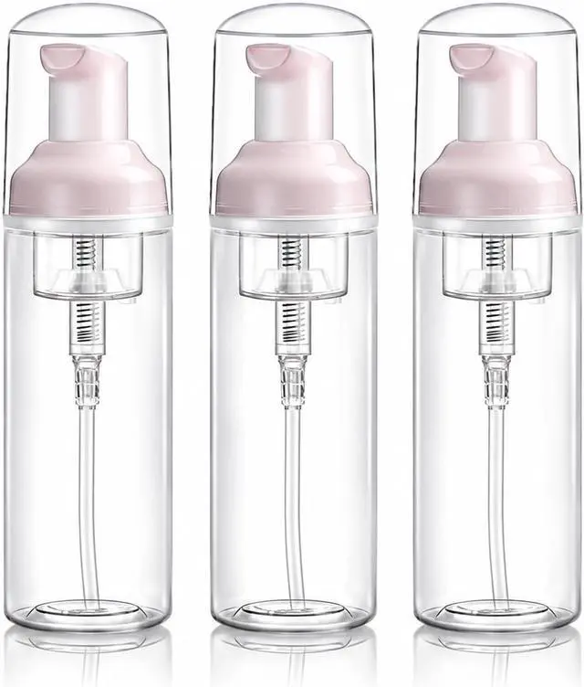 Main image of Rayyl 3.5 OZ Foaming Dispenser Bottle Leak-Resistant - 3Pcs Transparent Empty Spray Pump Bottles Travel Portable Foam Bottlel Hand Soap Shampoo Travel Size Mousse & Cleaning Solutions