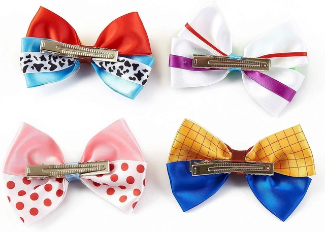 Alt view image 3 of 7 - JiaDuo Baby Girls Hair Bow Clips 4pc Birthday Party Hair Accessories 4 Inch | Premium Grosgrain Ribbon, Halloween Costume, Birthday Cosplay Supplies, Dress Up