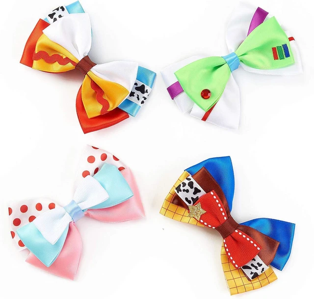 Alt view image 2 of 7 - JiaDuo Baby Girls Hair Bow Clips 4pc Birthday Party Hair Accessories 4 Inch | Premium Grosgrain Ribbon, Halloween Costume, Birthday Cosplay Supplies, Dress Up