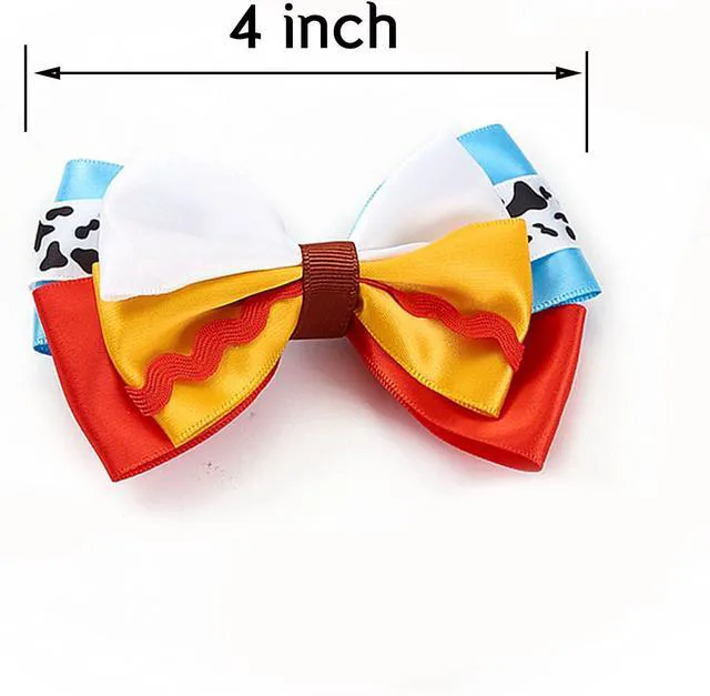 Alt view image 6 of 7 - JiaDuo Baby Girls Hair Bow Clips 4pc Birthday Party Hair Accessories 4 Inch | Premium Grosgrain Ribbon, Halloween Costume, Birthday Cosplay Supplies, Dress Up