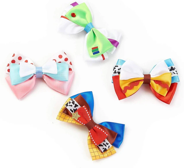 Alt view image 5 of 7 - JiaDuo Baby Girls Hair Bow Clips 4pc Birthday Party Hair Accessories 4 Inch | Premium Grosgrain Ribbon, Halloween Costume, Birthday Cosplay Supplies, Dress Up