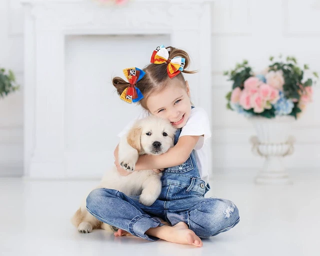 Alt view image 7 of 7 - JiaDuo Baby Girls Hair Bow Clips 4pc Birthday Party Hair Accessories 4 Inch | Premium Grosgrain Ribbon, Halloween Costume, Birthday Cosplay Supplies, Dress Up