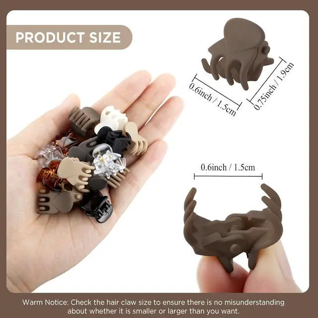 Alt view image 6 of 6 - Small Hair Clips, Funtopia 72Pcs Mini Matte Hair Claw Clips for Women Girls | Cute Small Claw Clips for Thin Hair, 8 Colors Tiny Hair Clips for Short Hair
