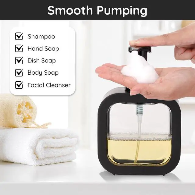 Alt view image 5 of 6 - Segbeauty 3pcs Black Foam Pump Replacement for Soap Dispenser, Bathroom Foaming Hand Soap Pump Replacement for Foamer Bottle, 42 Thread Size Kitchen Face Hand Wash Foaming Bottle Lid Reusable