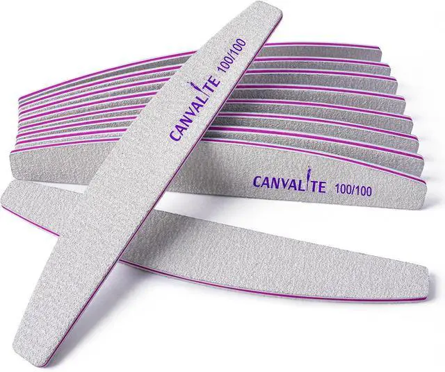 Main image of Canvalite 10pcs 100 Grit Nail Files for Acrylic Nails Emery Board Nail Styling Tools for Home and Salon Use
