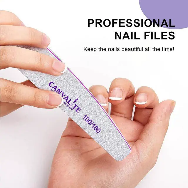 Alt view image 6 of 6 - Canvalite 10pcs 100 Grit Nail Files for Acrylic Nails Emery Board Nail Styling Tools for Home and Salon Use