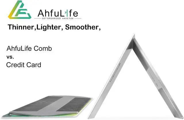 Alt view image 4 of 7 - AhfuLife Metal Hair&Beard Comb - EDC Credit Card Size Comb Perfect for Wallet and Pocket - Anti-Static Dual Action Beard Combs - Presented in Gift Box (Stainless Steel Combs)