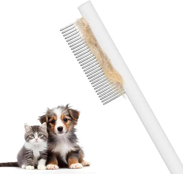 Main image of Cat comb dog comb, Pet Comb for Grooming Logh Haired Dog and Cat Comb, Removes and Prevents Matted Fur Brush, Stainless Steel Teeth Grooming Comb for Pet Cleaning Styling Hair