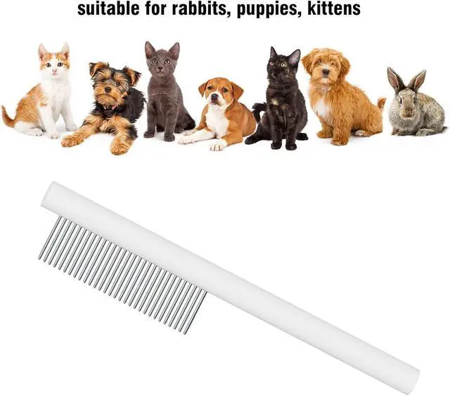 Alt view image 5 of 7 - Cat comb dog comb, Pet Comb for Grooming Logh Haired Dog and Cat Comb, Removes and Prevents Matted Fur Brush, Stainless Steel Teeth Grooming Comb for Pet Cleaning Styling Hair