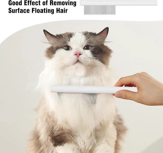 Alt view image 7 of 7 - Cat comb dog comb, Pet Comb for Grooming Logh Haired Dog and Cat Comb, Removes and Prevents Matted Fur Brush, Stainless Steel Teeth Grooming Comb for Pet Cleaning Styling Hair