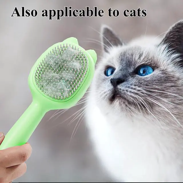 Alt view image 5 of 7 - Self-Cleaning Dog Brush for Small Breeds (Green) | Adjustable Bristle Grooming Tool for Puppies, Yorkies, Shih Tzus, Maltipoos & Malteses