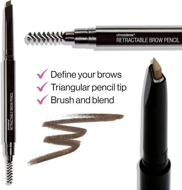 Alt view image 2 of 7 - wet n wild Ultimate Eyebrow Retractable Definer Pencil, Dark Brown, Dual-Sided, Fine Tip, Shapes, Defines, Fills Brows Makeup