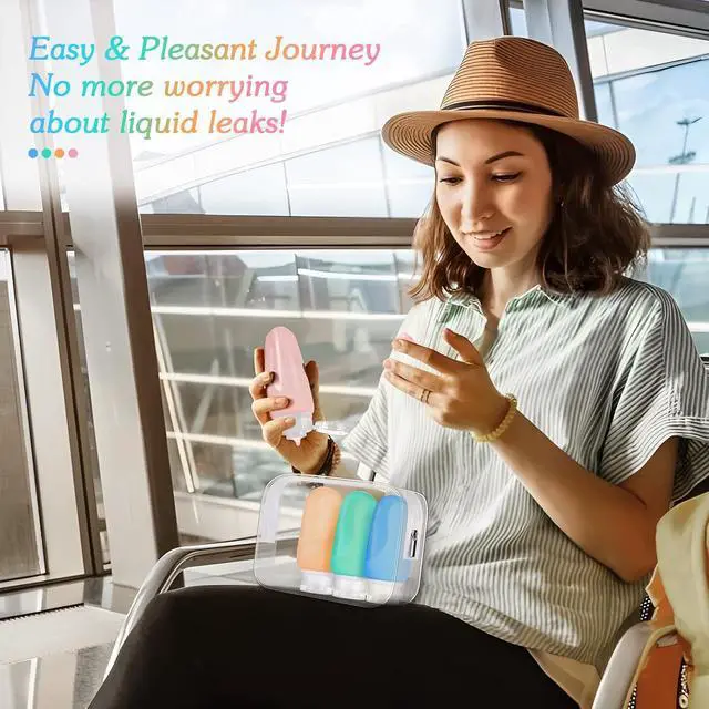 Alt view image 5 of 7 - Morfone Travel Bottles 4Pack Leak Proof Silicone, Refillable for Toiletries | BPA-free & odorless | Wide mouth for easy filling | For shampoo, lotion & more | Cruise & flight essential