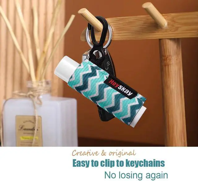 Alt view image 7 of 7 - HEYSKAY 3PCS Lip Balm Holder Key Chain for Chapstick Holder Keychain Sleeve | Stocking Stuffers Gift, Compatible with Chapstick, Lip Balm, Lip Gloss and Lipstick, Gift for Women, Anti-loss Solution