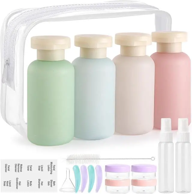 Main image of 18 Pack Travel Bottles for Toiletries Leak Proof | Refillable, Plastic Travel Containers, BPA Free, Travel Essentials, for Shampoo Conditioner Lotion Liquids
