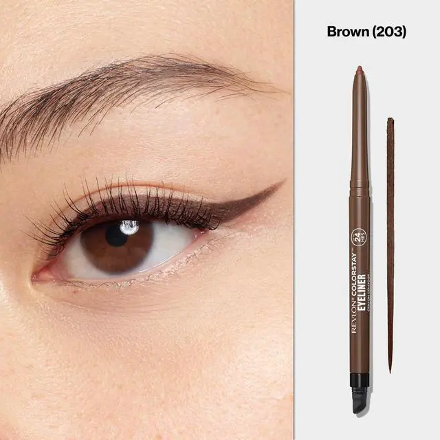 Alt view image 2 of 7 - Revlon ColorStay Pencil Waterproof Eyeliner, 203 Brown, 0.01 oz | Waterproof pencil eyeliner with built-in sharpener. Smudge-proof, long-lasting, intense matte color.