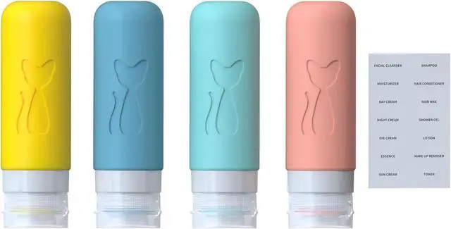 Alt view image 2 of 6 - Zafit TSA Approved 3oz Leakproof Travel Bottles for Toiletries, Refillable Containers for Shampoo Conditioner Lotion Body Wash(Multicolored B)