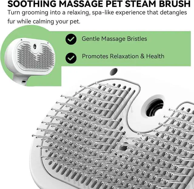 Alt view image 5 of 7 - Pet Steam Brush, 3-in-1 Spray Hair Removal Comb for Dog and Cat, Steam for Shedding and Grooming, Spritz Defur Comb, Water Brush for Long & Short Haired Pets