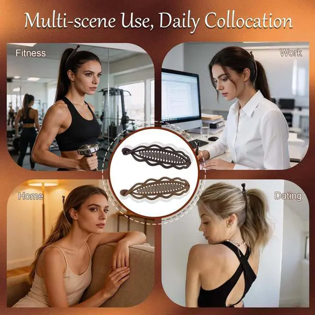 Alt view image 6 of 7 - 6.69" Large Flat Banana Clip for Thick Heavy Curly Hair, Ergonomic Matte Volumizing Clean Hairstyles Women Faux Locs, Lay Down Strong Grip Voluminous Ponytail Bun French Twist Accessories
