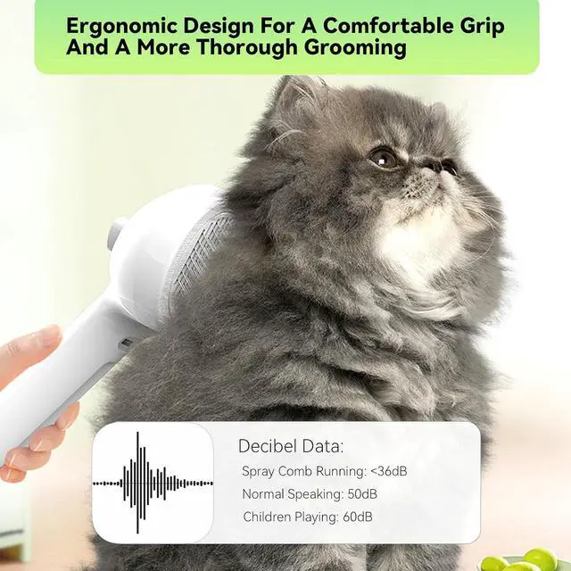 Alt view image 7 of 7 - Pet Steam Brush, 3-in-1 Spray Hair Removal Comb for Dog and Cat, Steam for Shedding and Grooming, Spritz Defur Comb, Water Brush for Long & Short Haired Pets