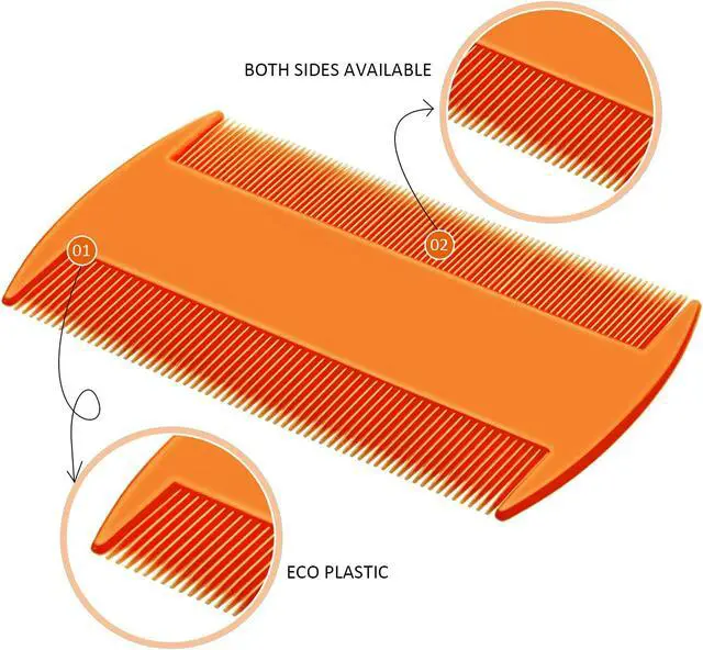 Alt view image 5 of 7 - Boao 6 Pack Flea Comb Pet,White, Yellow, Green, Purple, Orange, Dark Blue | Stainless Steel Rounded Teeth, Double Sided Design, Lice Remover, Tear Stain Tool, Dematting Brush for Cats Dogs Grooming