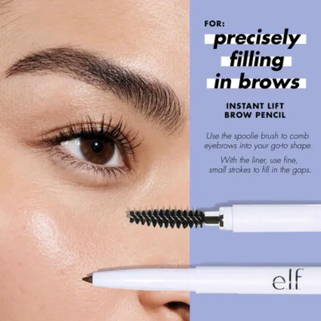 Alt view image 5 of 5 - e.l.f. Instant Lift Brow Pencil, Dual-Ended Precision Brow Pencils For Shaping & Defining Eyebrows, Vegan & Cruelty-Free, Neutral Brown, 2-Pack