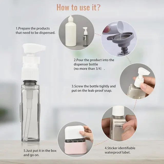 Alt view image 5 of 6 - Bpluma Travel Bottles, Leak Proof Containers | For Toiletries TSA Approved Airplane Accessories Kits For Liquid With Labels