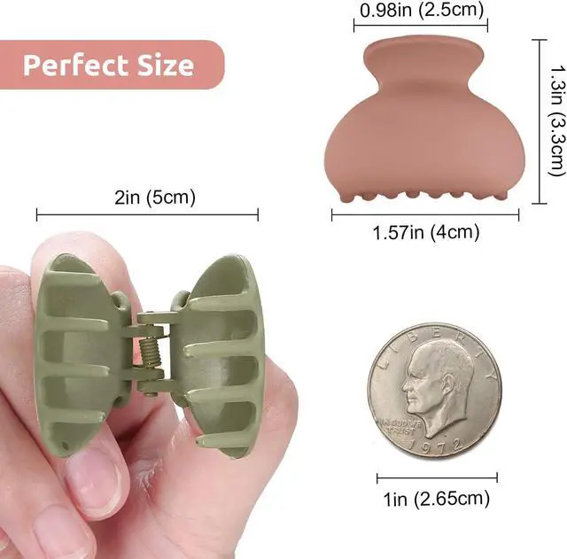 Alt view image 6 of 7 - 12 Pack Small Hair Claw Clips for Women Thin Fine Short Hair, 1.5 Inch Lolalet Cute Medium Size Jaw Clips Acrylic No Slip Hair Clamps Mini for Girls Kids -Style B