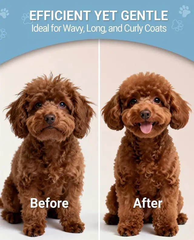 Alt view image 3 of 7 - Dematting Comb for Dogs, Dematting Tool for Dogs & Cats - Serrated Matted Hair Removal Brush - Easily Remove Knots, Mats and Tangles - Designed for Wavy & Curly Coats