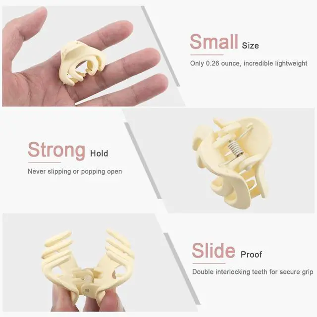 Alt view image 4 of 7 - Small Hair Clips for Women Girls Kids, Tiny Hair Claw Clips for Thin/Medium Thick Hair, 1.5 Inch Mini Hair Jaw Clips Matte Octopus Clip Nonslip Spider Clip with Gift Box (Pack of 10 Colors)