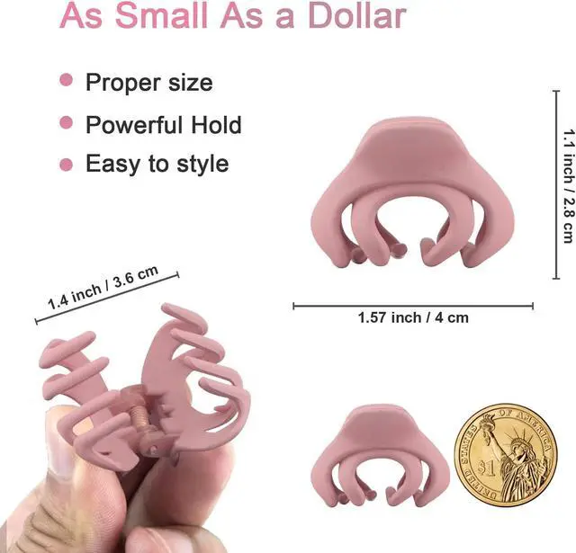Alt view image 2 of 7 - Small Hair Clips for Women Girls Kids, Tiny Hair Claw Clips for Thin/Medium Thick Hair, 1.5 Inch Mini Hair Jaw Clips Matte Octopus Clip Nonslip Spider Clip with Gift Box (Pack of 10 Colors)