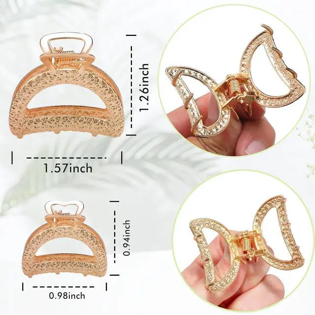 Alt view image 5 of 7 - 12 Pack Metals Mini Hair Clips for Women Mom Wife Daughter | Medium Hair Claw Clips for Long Hair,Small Cute Gifts for Female Girls Girlfriends with Thick Hair or Thin Hair
