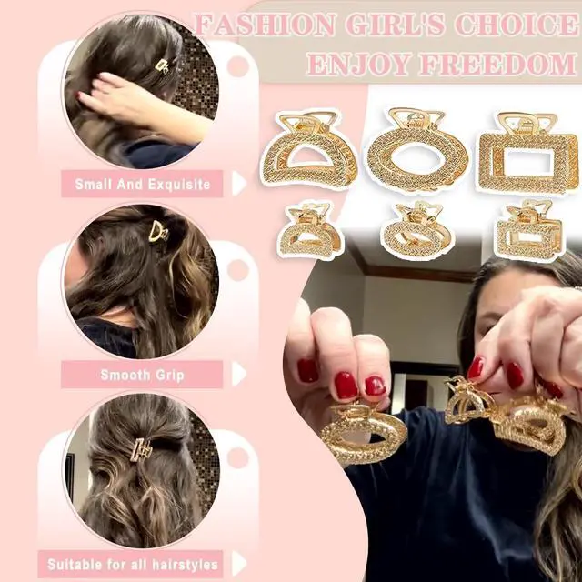 Alt view image 7 of 7 - 12 Pack Metals Mini Hair Clips for Women Mom Wife Daughter | Medium Hair Claw Clips for Long Hair,Small Cute Gifts for Female Girls Girlfriends with Thick Hair or Thin Hair