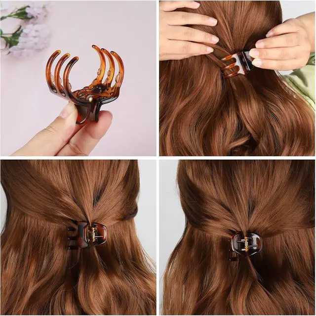 Alt view image 4 of 7 - 6 Pieces Hair Claw Clips, Morhom 1.3 Inch Jaw Clips for Thick or Medium Hair