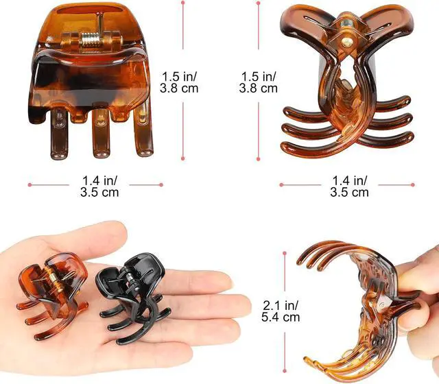 Alt view image 5 of 7 - 6 Pieces Hair Claw Clips, Morhom 1.3 Inch Jaw Clips for Thick or Medium Hair