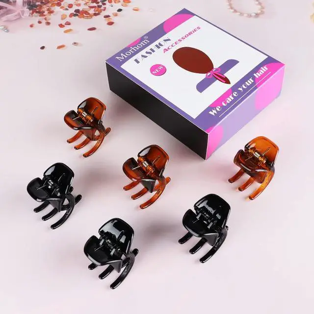 Alt view image 6 of 7 - 6 Pieces Hair Claw Clips, Morhom 1.3 Inch Jaw Clips for Thick or Medium Hair