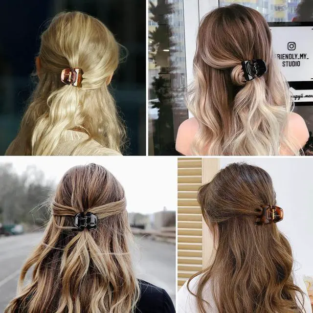 Alt view image 7 of 7 - 6 Pieces Hair Claw Clips, Morhom 1.3 Inch Jaw Clips for Thick or Medium Hair