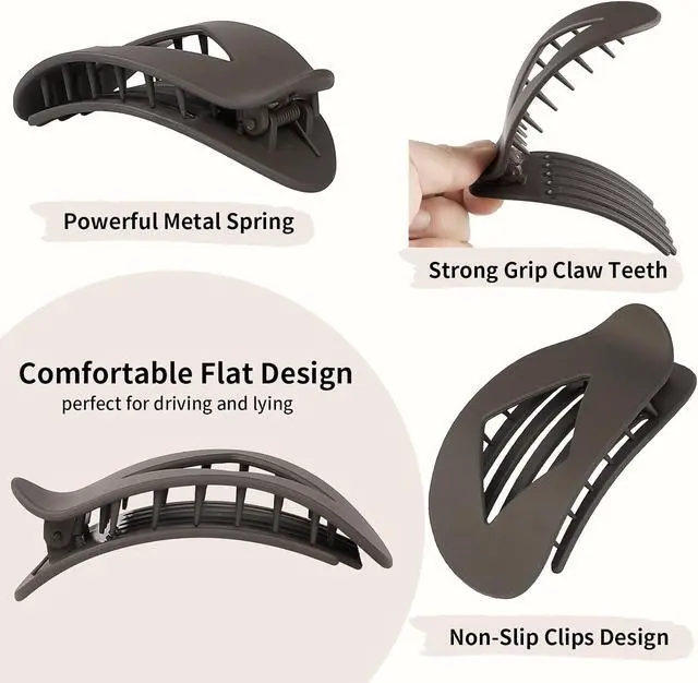 Alt view image 3 of 6 - CHANDAT 10 PCS French Flat Hair Clips for Women Basic | 4.2 Inch Large Matte No-Slip Claw Clips for Long/Short Hair, Strong Hold Rhombus Hair Accessories, Commuting & Everyday Wear