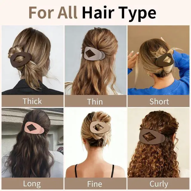 Alt view image 5 of 6 - CHANDAT 10 PCS French Flat Hair Clips for Women Basic | 4.2 Inch Large Matte No-Slip Claw Clips for Long/Short Hair, Strong Hold Rhombus Hair Accessories, Commuting & Everyday Wear