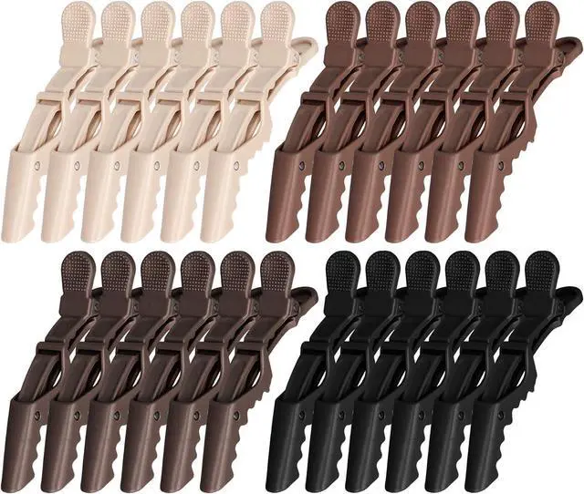 Main image of Ondder 24 Pack Alligator Hair Clips for Styling Sectioning Large Salon Pro Hair Clips for Barber Clips for Hair Coloring, Cutting, Sectioning Big Gator Clips Hair Styling Accessories for Women Men