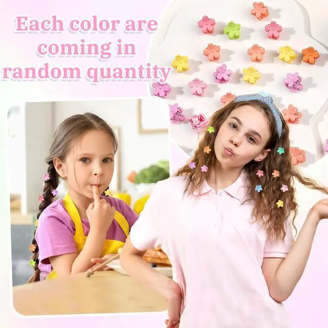 Alt view image 5 of 7 - 150 pcs Colorful Mini Flower Hair Clips Small Claw Clips Cute Hair Clips for Girls Hair Accessories for Women Girls Toddler