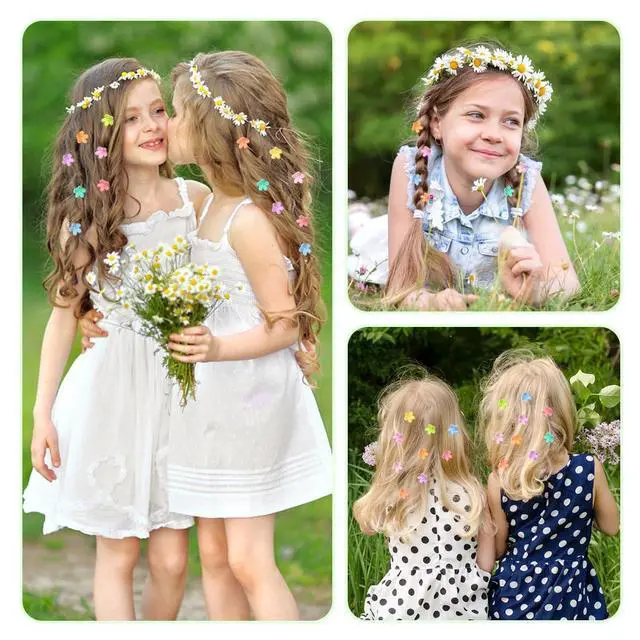 Alt view image 7 of 7 - 150 pcs Colorful Mini Flower Hair Clips Small Claw Clips Cute Hair Clips for Girls Hair Accessories for Women Girls Toddler