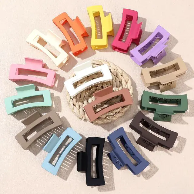 Alt view image 4 of 7 - laxizar 16 Pcs Hair Clips for Women 3.5 Inch Claw Clips Hair Accessories