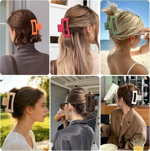 Alt view image 6 of 7 - laxizar 16 Pcs Hair Clips for Women 3.5 Inch Claw Clips Hair Accessories