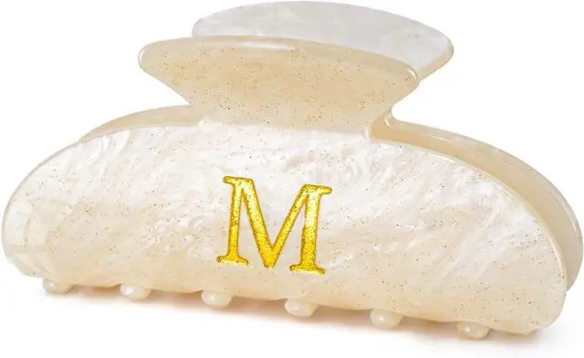 Main image of Gifts for Women Teen Girls,Medium Initial Hair Clips - Gold,M | Personalized Strong Hold Claw Clips Great for Updo,Half Up Hairstyle Daily Hair Accessories,Birthday Bridesmaid Gift