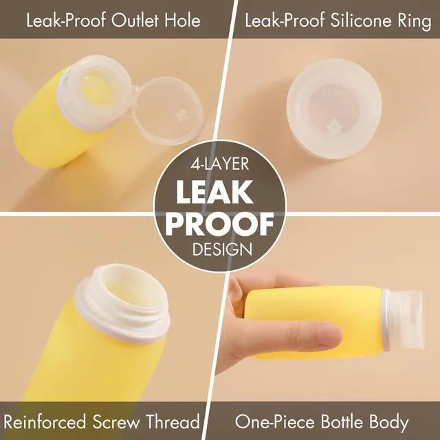 Alt view image 3 of 7 - Muslish 21 Pack Leak Proof Silicone Travel Bottles Set, TSA Approved Containers for Toiletries, Travel Size Accessories and Shampoo Conditioner Bottles with Toiletry Bag (BPA Free)
