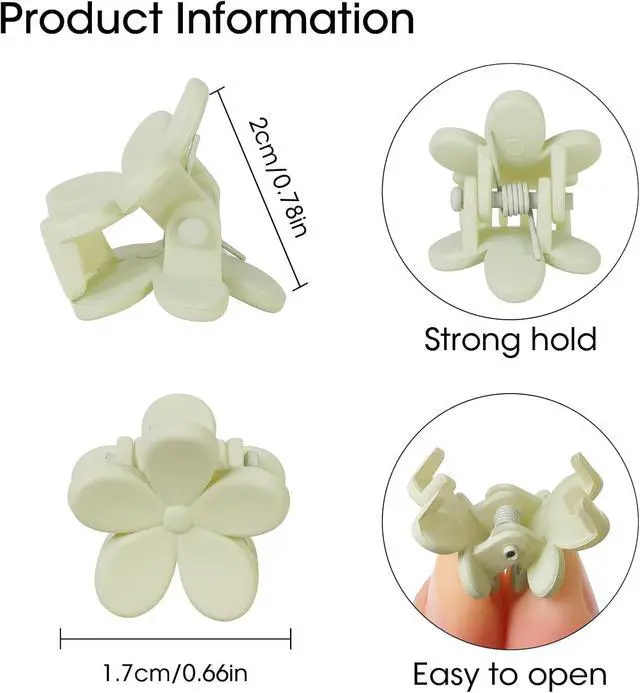 Alt view image 2 of 7 - Mini Flower Hair Clips 100Pcs, Small Hair Clips Mini Claw Clips Cute Jaw Clips Hair Pins Hair Barrettes Hair Accessories for Women Girls Kids Teens